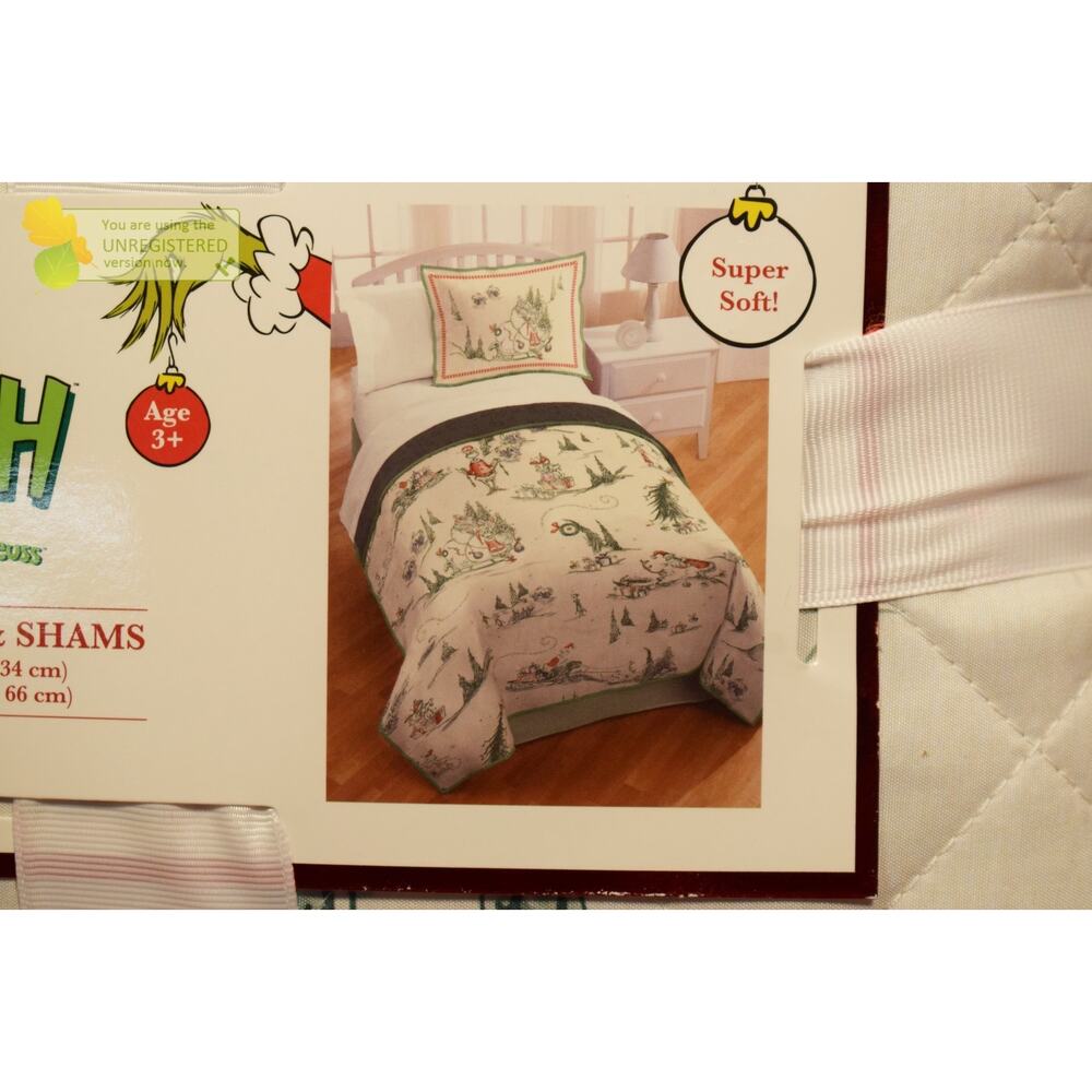 The Grinch Full/Queen Quilt & Shams # - Picture 3 of 8